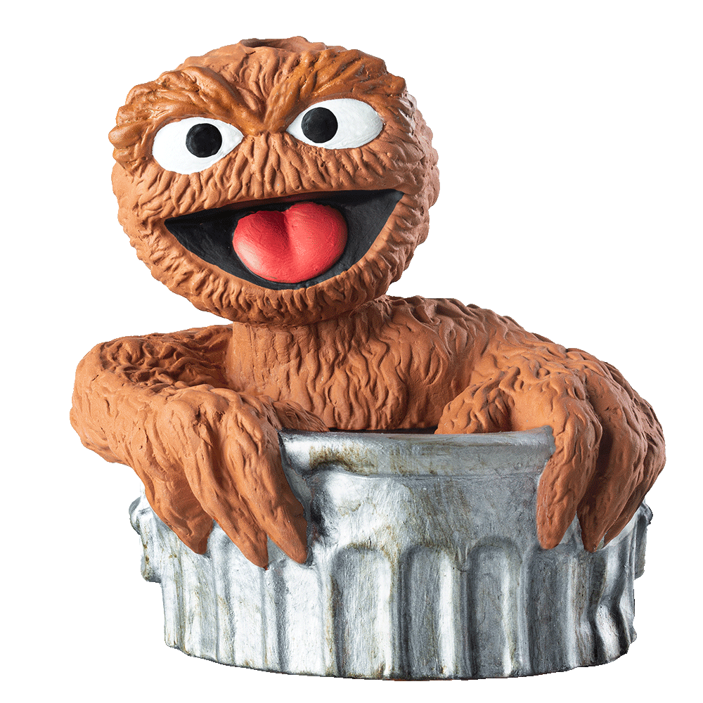 Alternative view of Oscar the Grouch Chia Pet