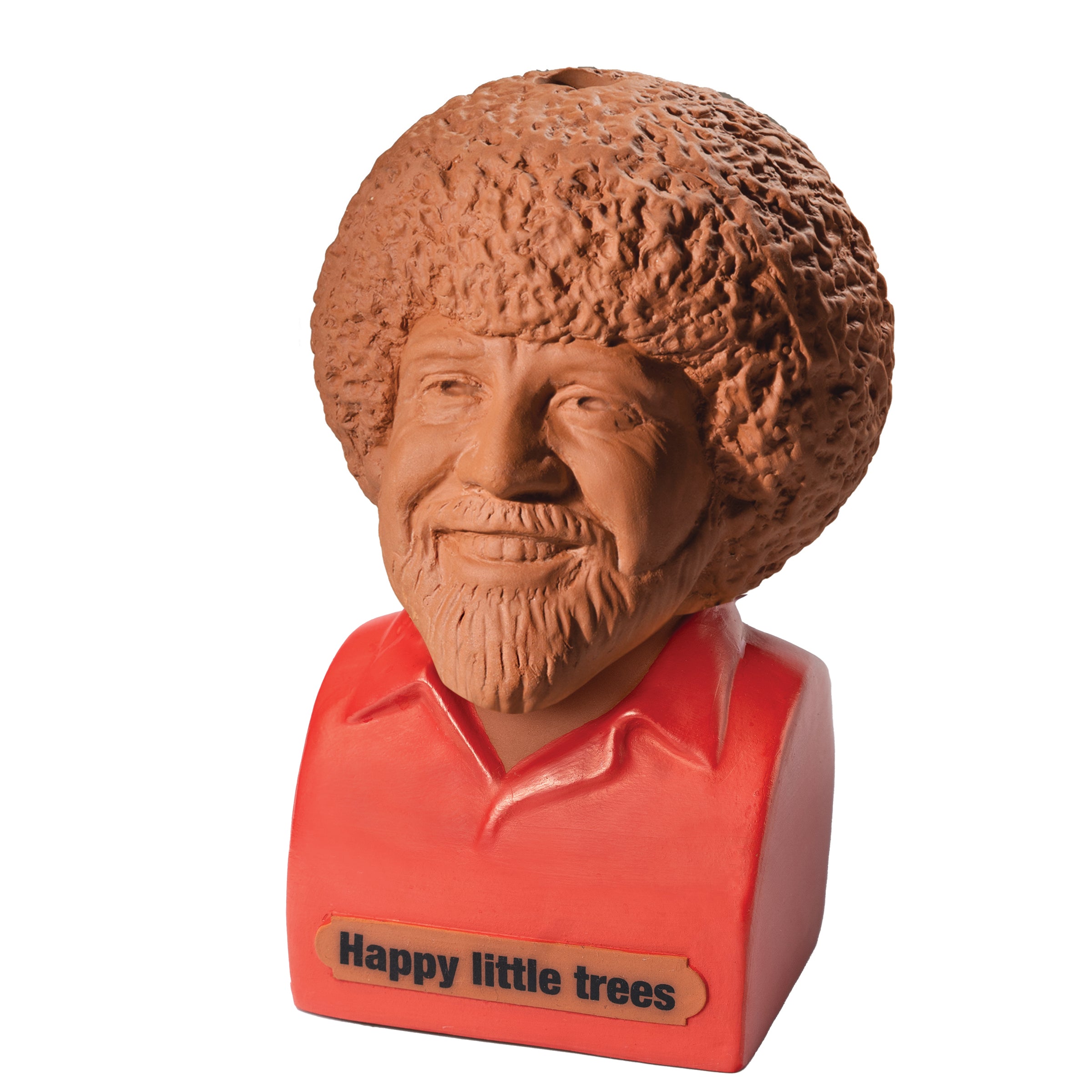 Alternative view of Bob Ross with Red Shirt Chia Pet