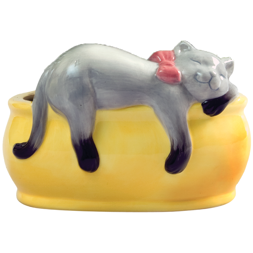 Alternative view of Snoozing Kitty Chia Cat Grass Planter