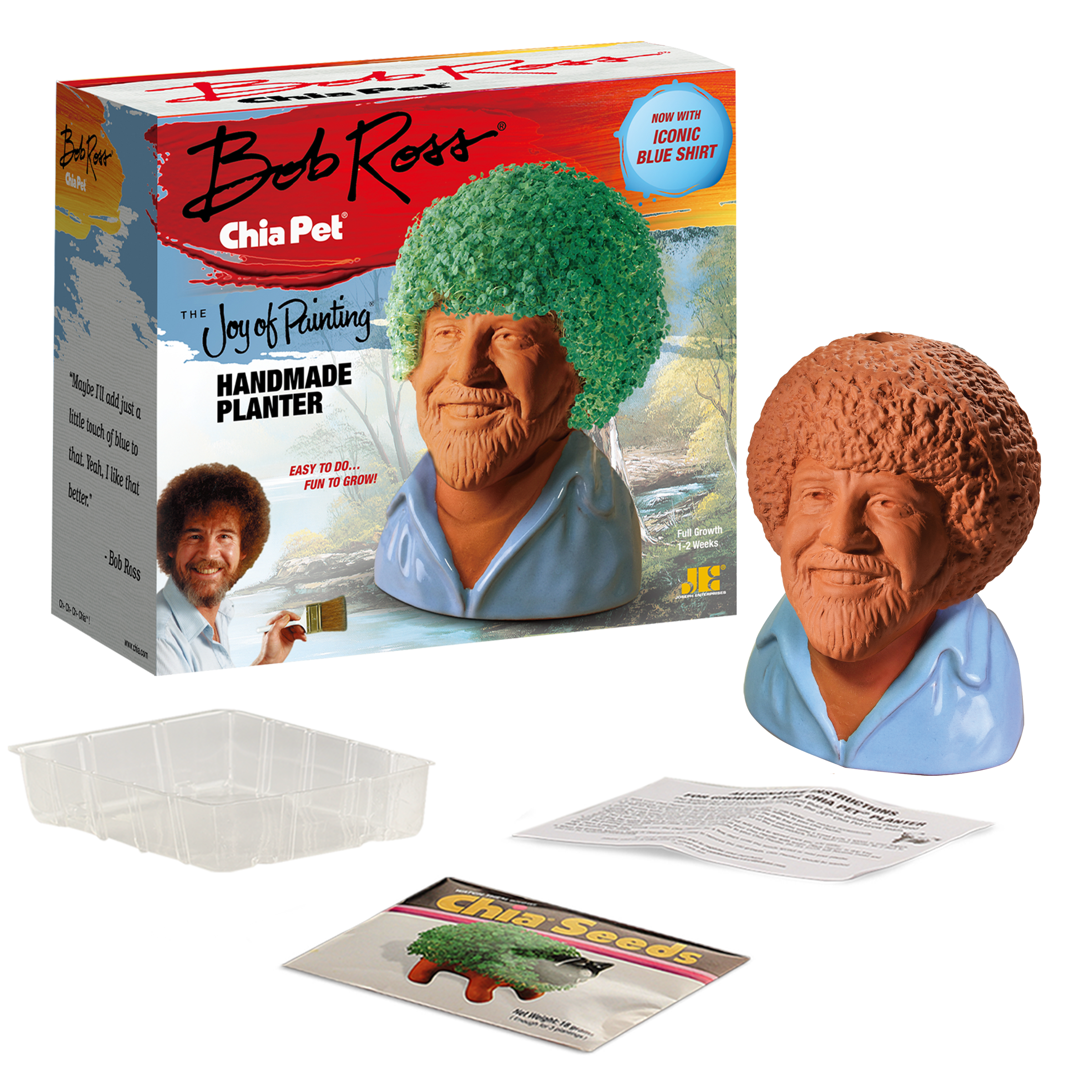Bob Ross in Blue Shirt Chia Pet - Image 4
